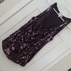 Purple sequin tank top